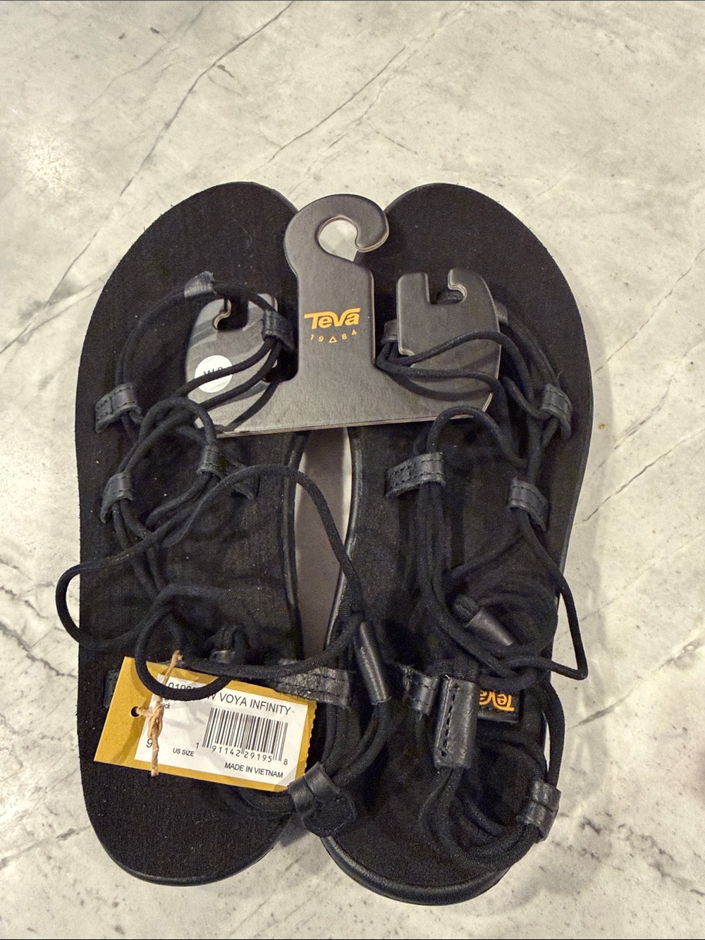 Teva Black Lace-Up Gladiator Sandals
